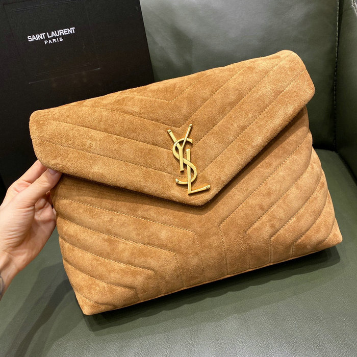 Saint Laurent Medium Suede Loulou Chain Bag Camel 459749