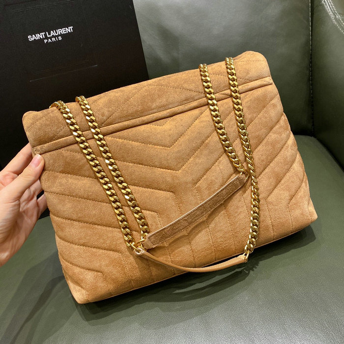 Saint Laurent Medium Suede Loulou Chain Bag Camel 459749