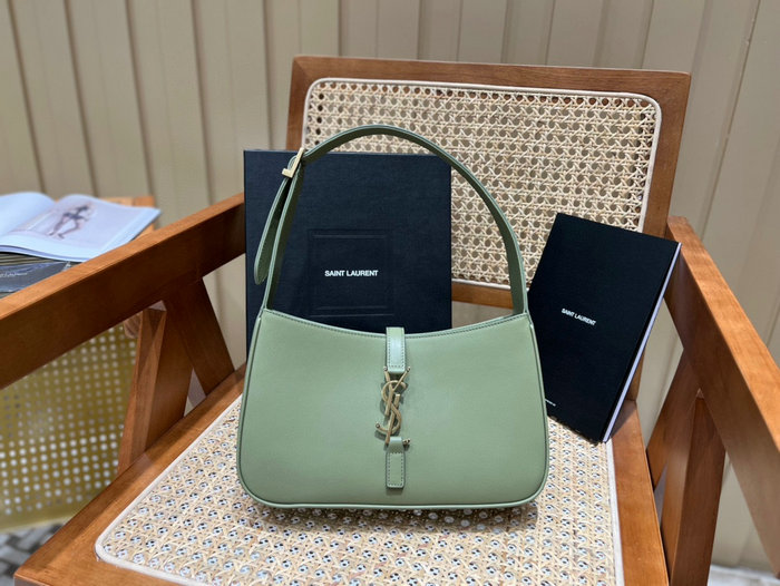 Saint Laurent Monogram Smooth Leahter Hobo Bag Green 657228