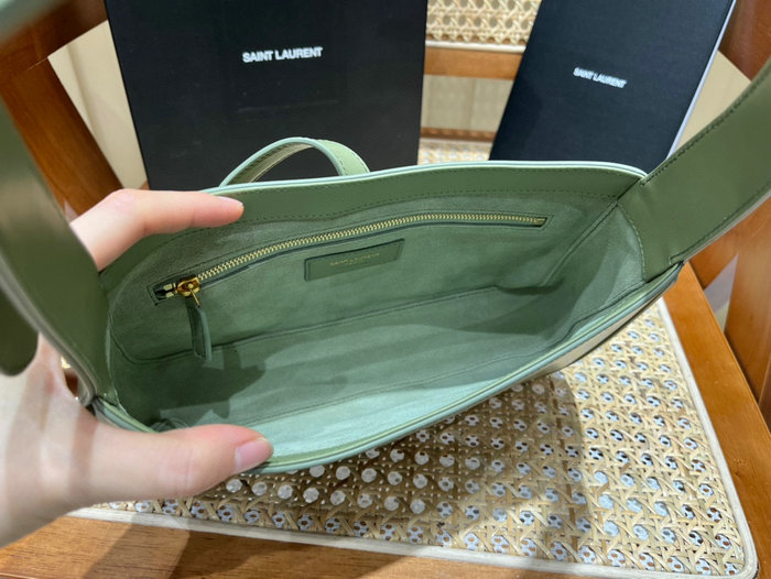 Saint Laurent Monogram Smooth Leahter Hobo Bag Green 657228