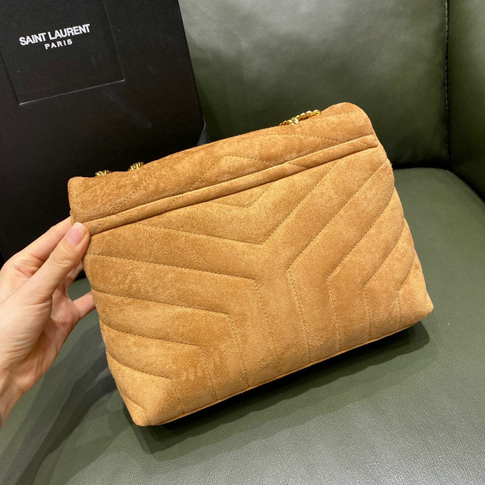 Saint Laurent Small Suede Loulou Chain Bag Camel 494699