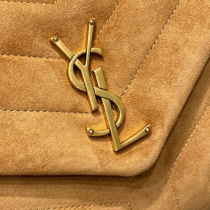 Saint Laurent Small Suede Loulou Chain Bag Camel 494699