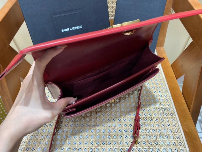 Saint Laurent Sunset Medium Satchel Red 634723