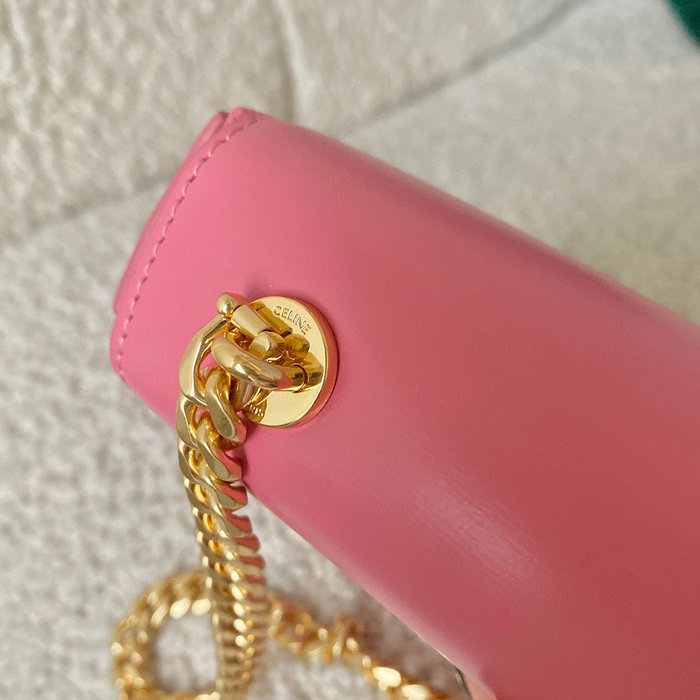 Celine Chain Shoulder Bag Triomphe Flamingo C35027