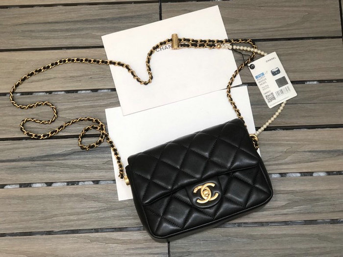 Chanel Lambskin Mini Flap Bag Black AS2855