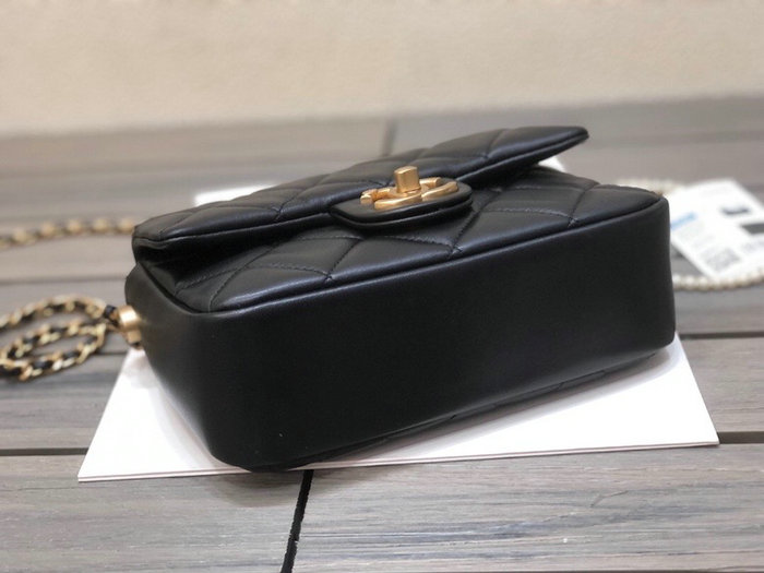 Chanel Lambskin Mini Flap Bag Black AS2855