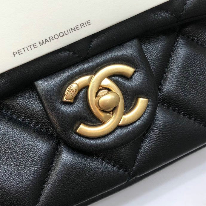 Chanel Lambskin Mini Flap Bag Black AS2855