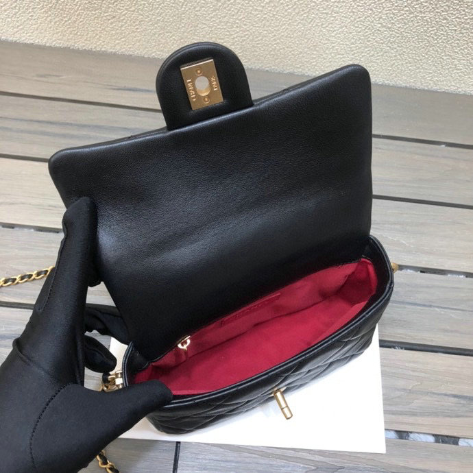 Chanel Lambskin Mini Flap Bag Black AS2855