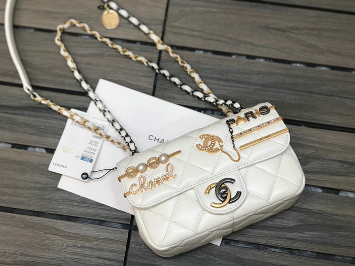 Chanel Mini Flap Bag White AS2978