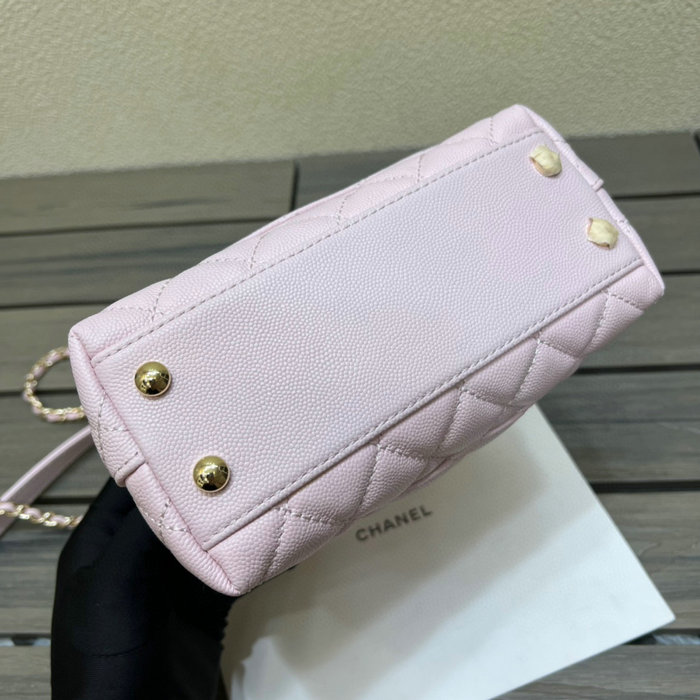 Chanel Mini Flap Bag with Top Handle Pink AS2215