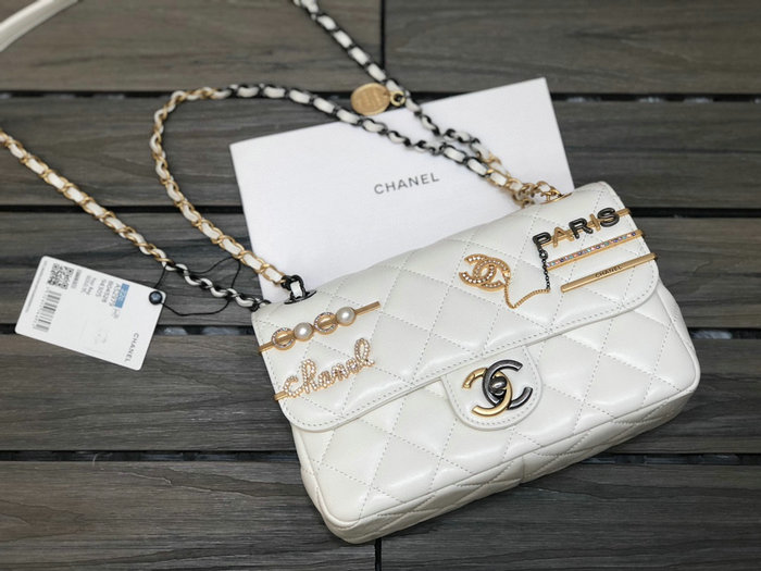 Chanel Small Flap Bag White AS2979