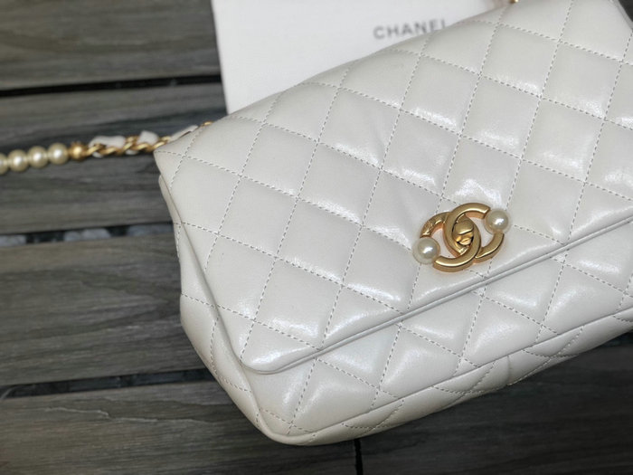 Chanel Small Flap Bag White AS3001