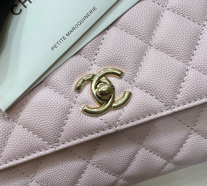 Chanel Small Flap Bag with Top Handle Pink A92990