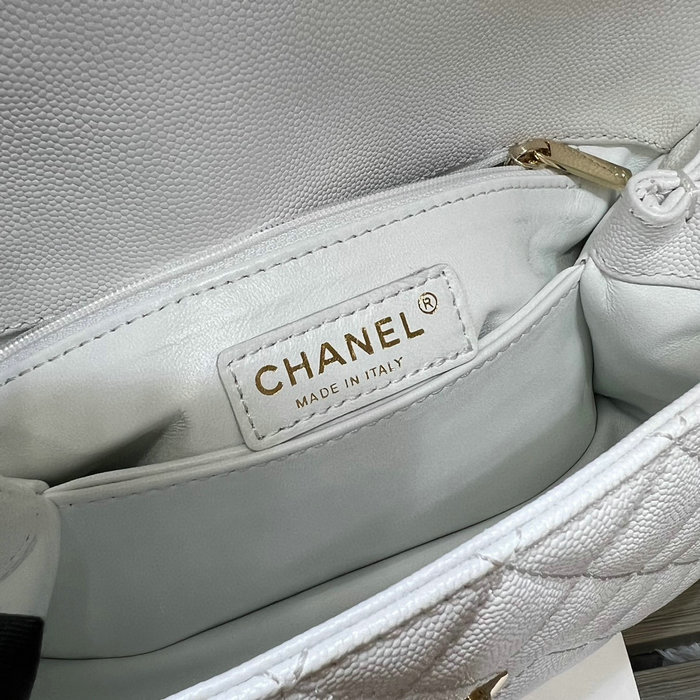 Chanel Small Flap Bag with Top Handle White A92990