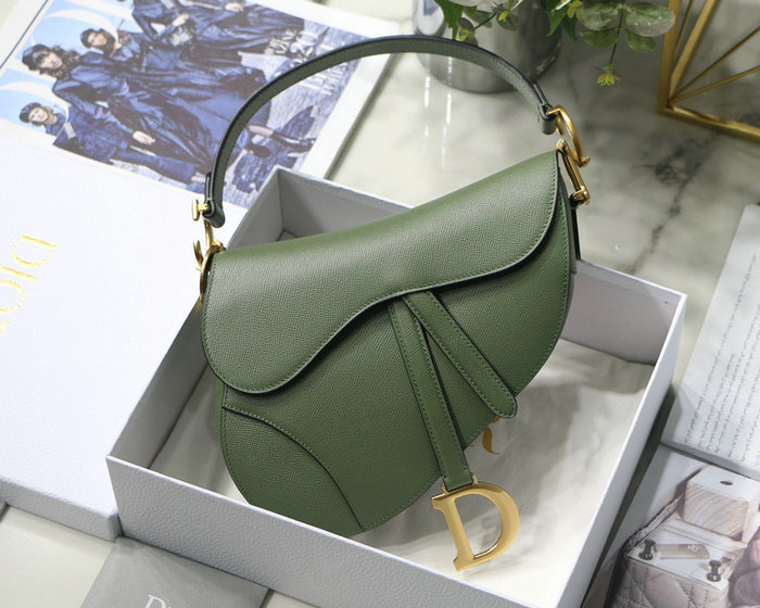 Dior Grained Calfskin Saddle Bag Green DM9001