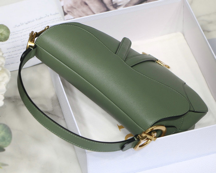 Dior Grained Calfskin Saddle Bag Green DM9001