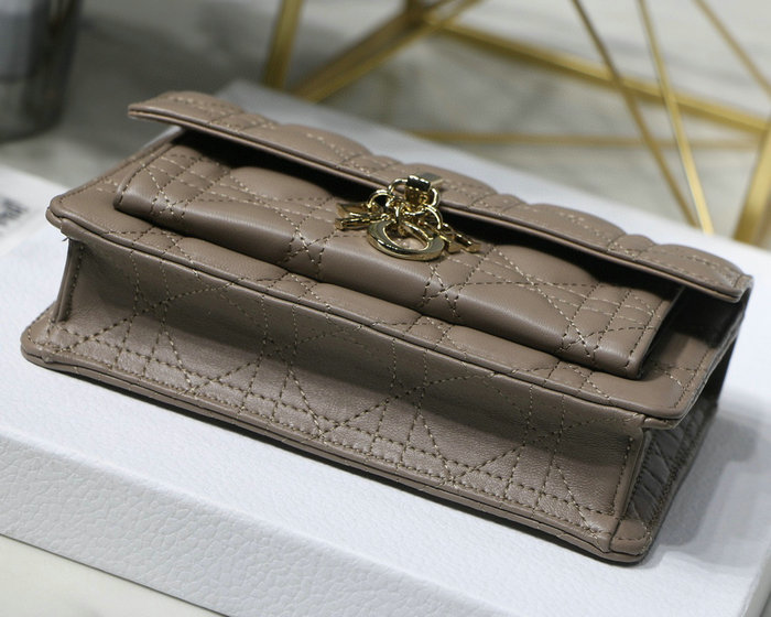 Dior lambskin Chain Wallet Nude DM7001