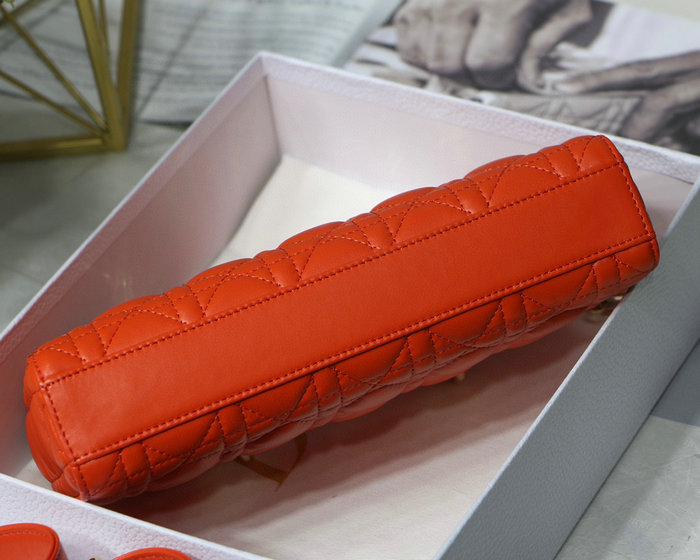 Lady D-joy Lambskin Bag Orange D6001