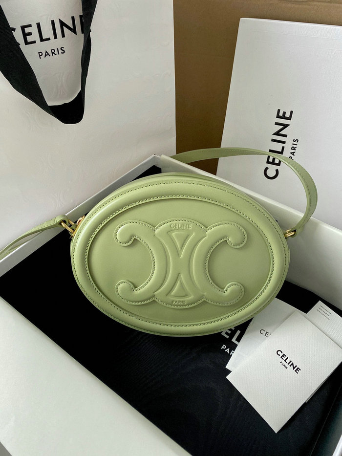 Celine Crossbody Oval Purse Cuir Triomphe Green C35508