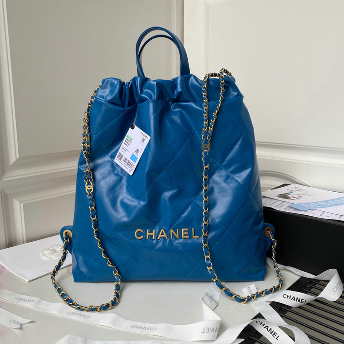 Chanel Calfskin Shopping Tote Blue AS3133