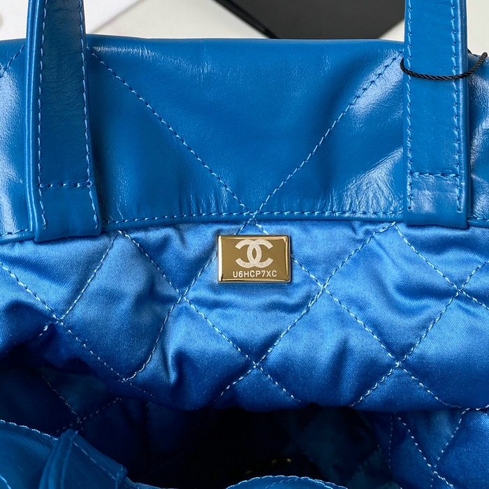 Chanel Calfskin Shopping Tote Blue AS3133