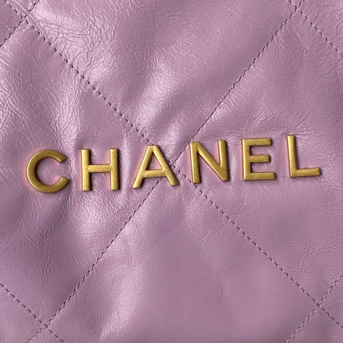 Chanel Calfskin Shopping Tote Purple AS3133