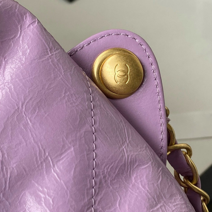 Chanel Calfskin Shopping Tote Purple AS3133