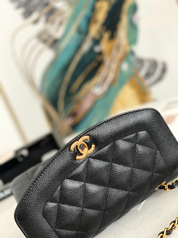 Chanel Grained Calfskin Flap Bag Black A87062