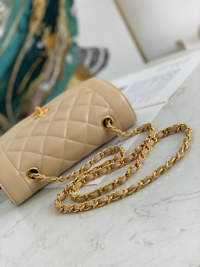 Chanel Lambskin Flap Bag Beige A87062