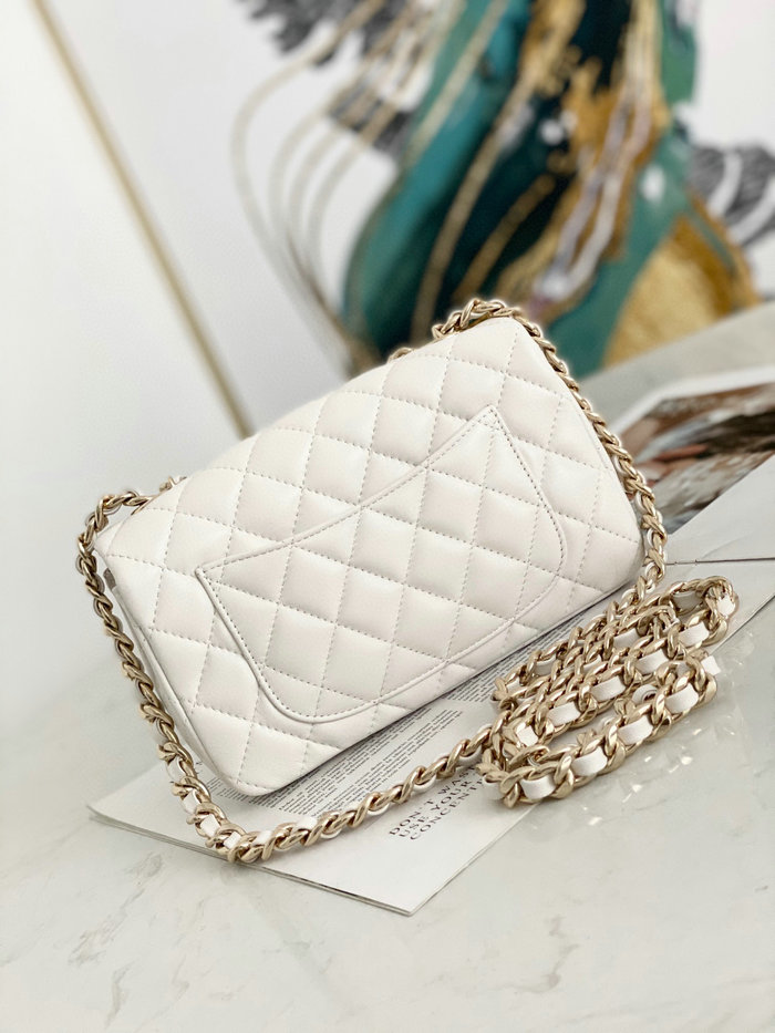 Chanel Lambskin Flap Bag White AS2326