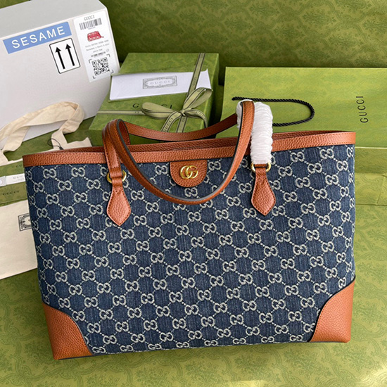 Gucci Ophidia GG Medium Tote Denim 631685