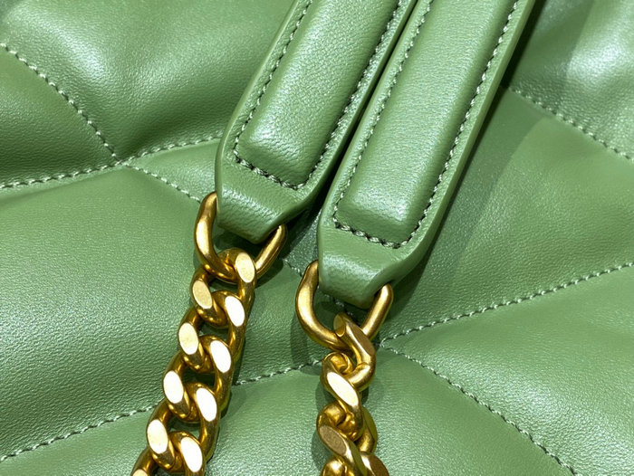 Saint Laurent Loulou Puffer Medium Bag Green 577475