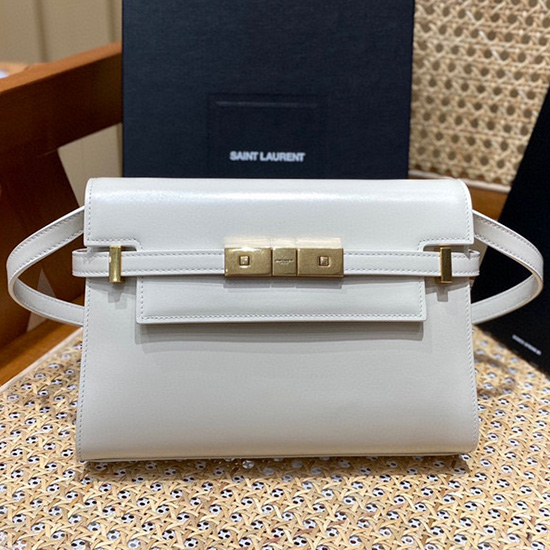 Saint Laurent Manhattan Small Shoulder Bag White 675626