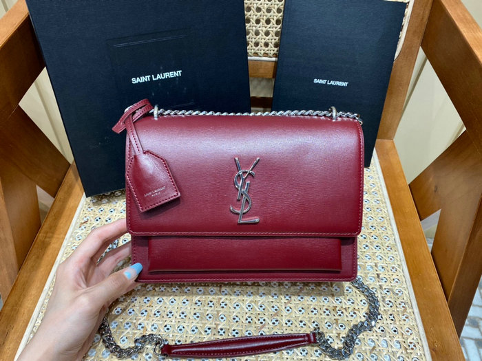 Saint Laurent Medium Sunset Bag Red 442906