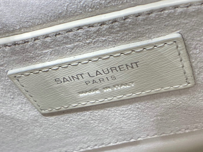 Saint Laurent Medium Sunset Bag White with Silver 442906