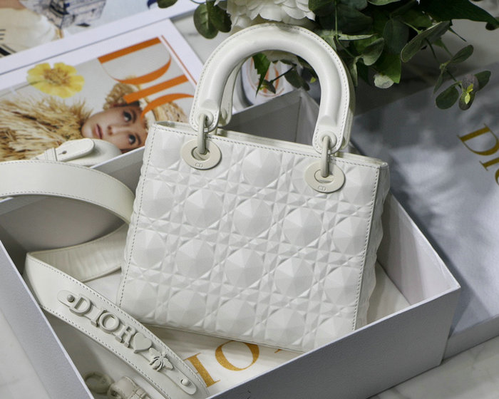 Small Lady Dior My Abcdior Bag White DM6004