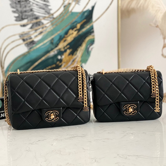 Chanel Lambskin Flap Bag Black AS3114