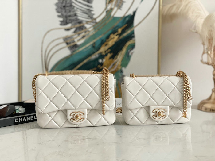 Chanel Lambskin Flap Bag White AS3114