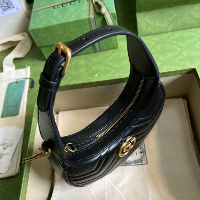 Gucci GG Marmont half-moon-shaped mini bag black 699514