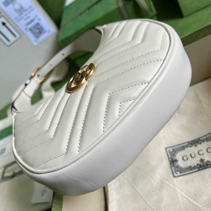 Gucci GG Marmont half-moon-shaped mini bag white 699514