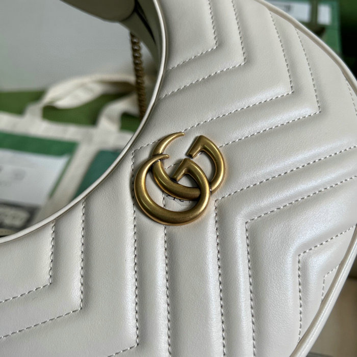 Gucci GG Marmont half-moon-shaped mini bag white 699514