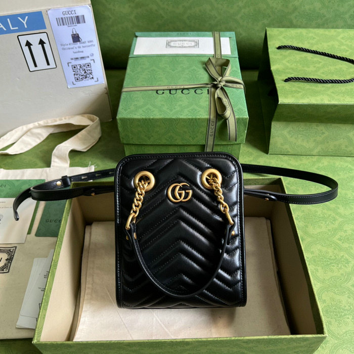 Gucci GG Marmont matelasse mini bag Black 696123