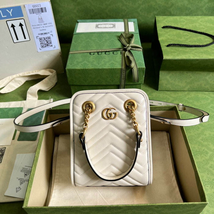 Gucci GG Marmont matelasse mini bag White 696123