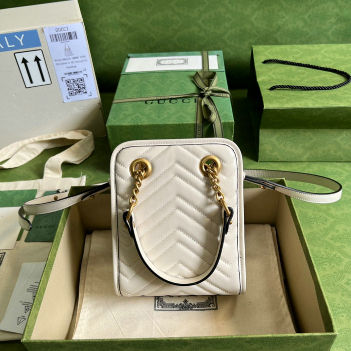 Gucci GG Marmont matelasse mini bag White 696123