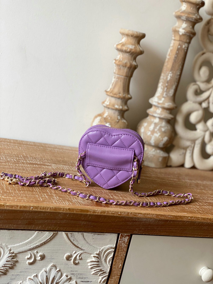 Chanel Lambskin Belt Bag Purple AS81202