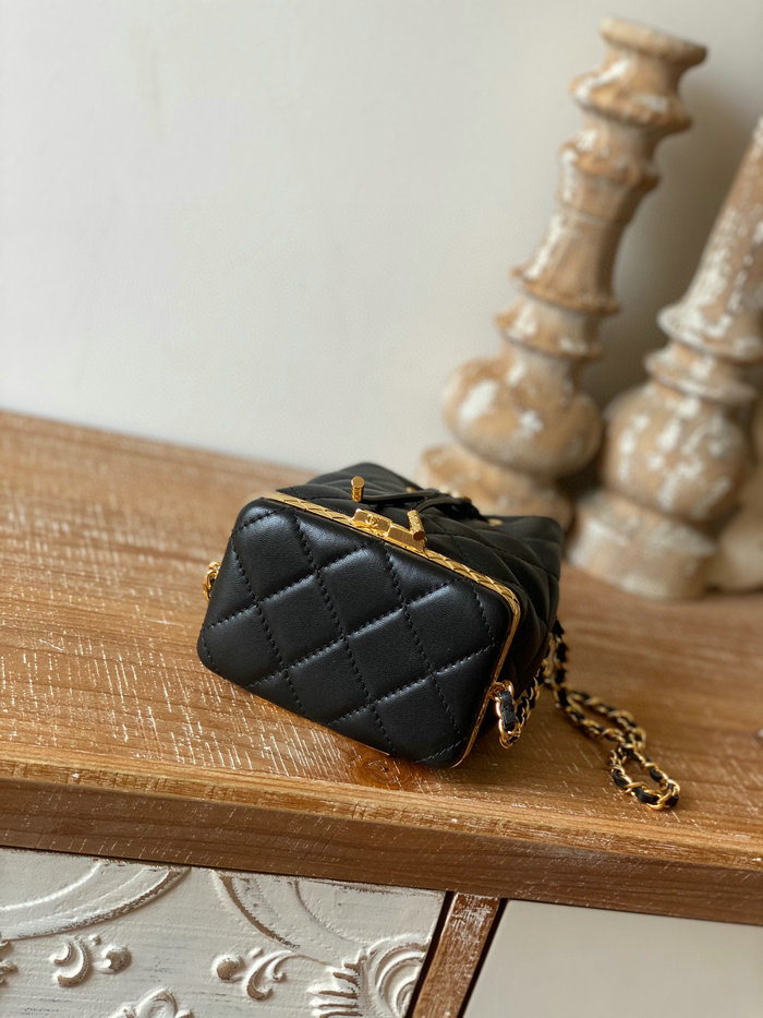 Chanel Lambskin Mini Drawstring Bag Black AP2750