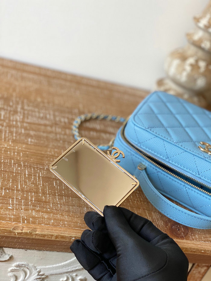 Chanel Vanity Case Bag Blue AS3168