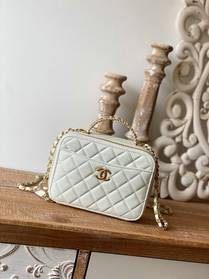 Chanel Vanity Case Bag White AP3222