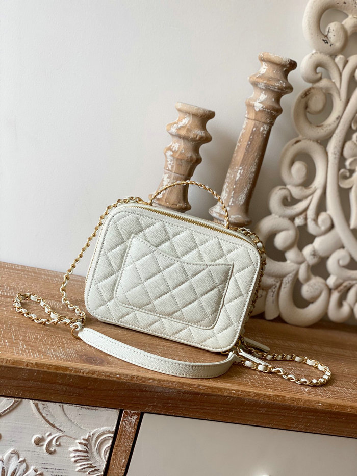 Chanel Vanity Case Bag White AP3222