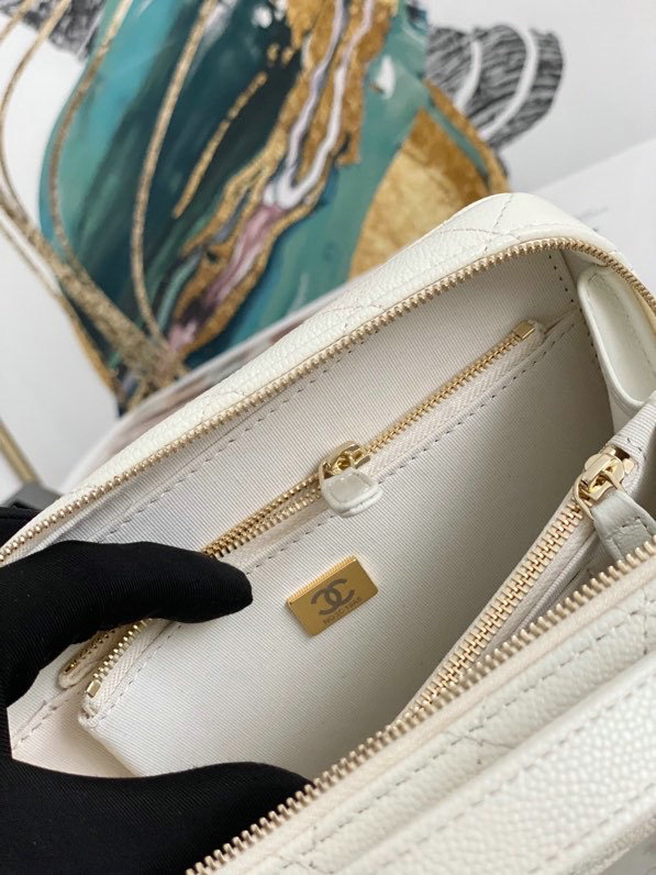 Chanel Vanity Case Bag White AS3168